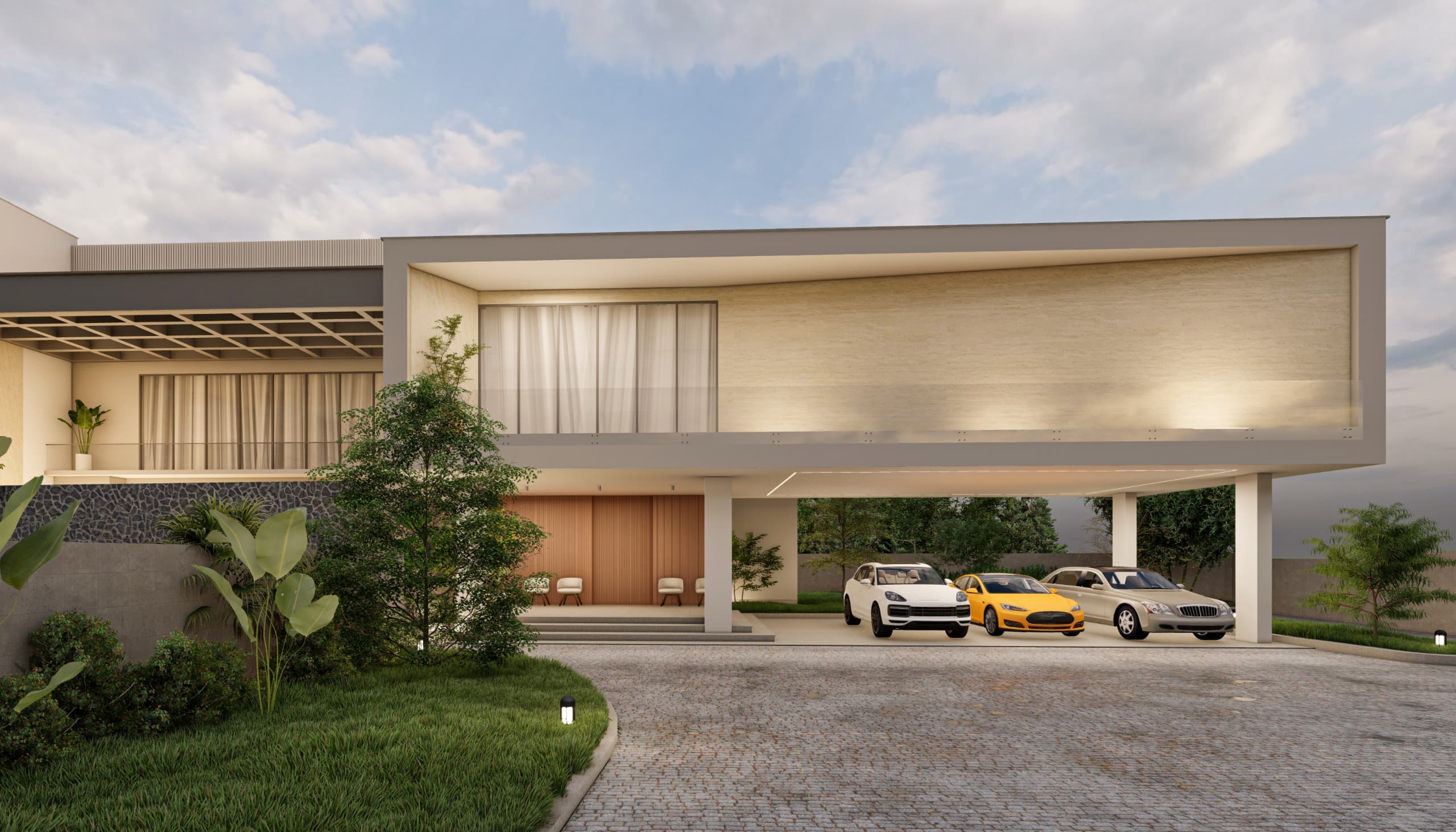 Modern Minimalist Residence: A Study in Cantilevered Precision